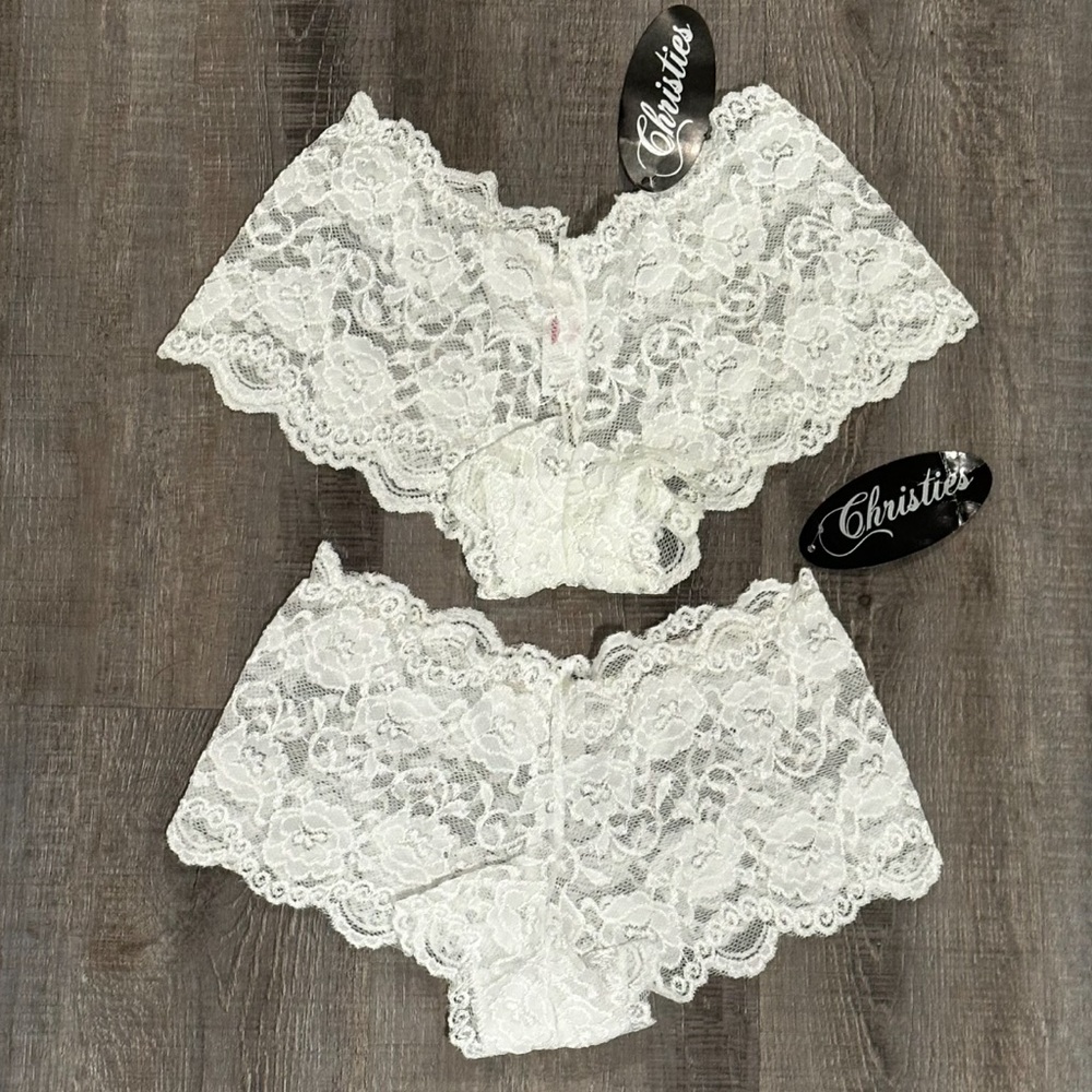 💞 New Set of 2 Women’s Size Small White Lace Cheeky Hipster Panties Underwear